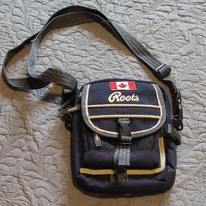 Roots Blue and Cream Men's Messenger Bag